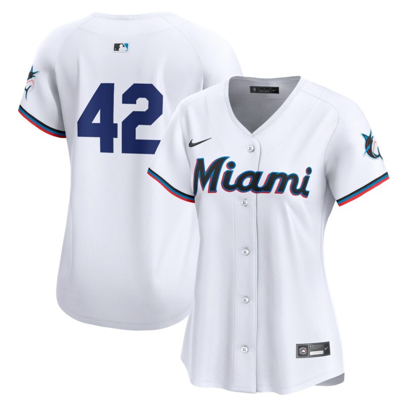 Miami Marlins Nike Women's 2024 Jackie Robinson Day Home Limited Jersey?? White