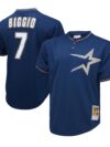Craig Biggio Houston Astros Mitchell & Ness 1991 Cooperstown Collection Mesh Pullover Jersey - Navy