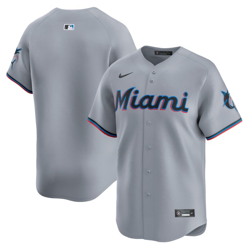 Miami Marlins Nike Road Limited Jersey?? Gray