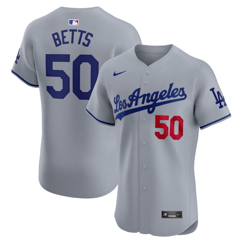 Mookie Betts Los Angeles Dodgers Nike Road Elite Player Jersey - Gray
