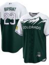 Kris Bryant Colorado Rockies Nike City Connect Replica Player Jersey - White/Forest Green
