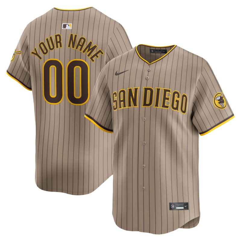 San Diego Padres Nike Alternate Limited Custom Jersey?? Khaki