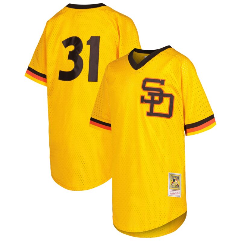 Dave Winfield San Diego Padres Mitchell & Ness Youth Cooperstown Collection?Mesh Batting Practice Jersey - Gold