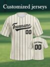 Cream Pinstripe -Style Uniform - Add Your Name & Player Number