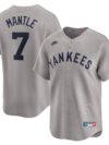 Mickey Mantle New York Yankees Nike Throwback Cooperstown Collection Limited Jersey - Gray