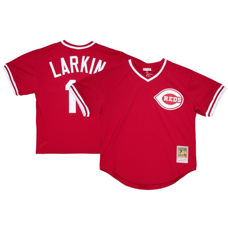 Barry Larkin Cincinnati Reds Mitchell & Ness Youth Cooperstown Collection?Mesh Batting Practice Jersey - Red