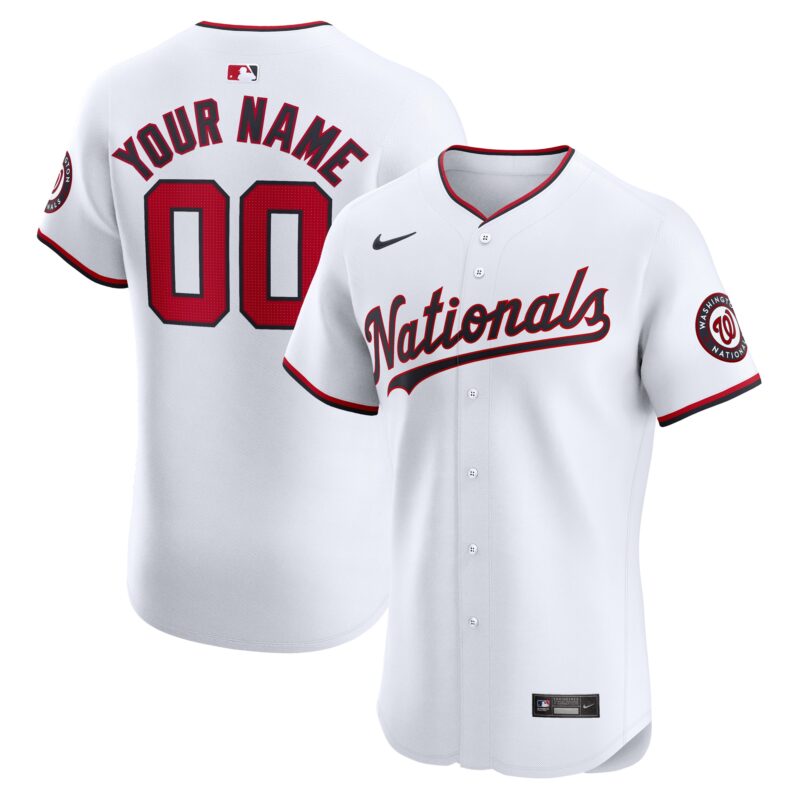Washington Nationals Nike Home Elite Custom Jersey - White