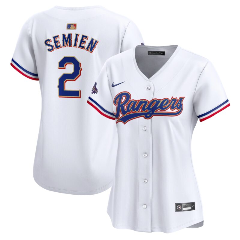 Marcus Semien Texas Rangers Nike Women's 2024 Gold Collection Limited Player Jersey?? White