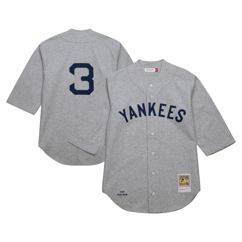 Babe Ruth New York Yankees Mitchell & Ness Cooperstown Collection 1929 Authentic Jersey - Gray