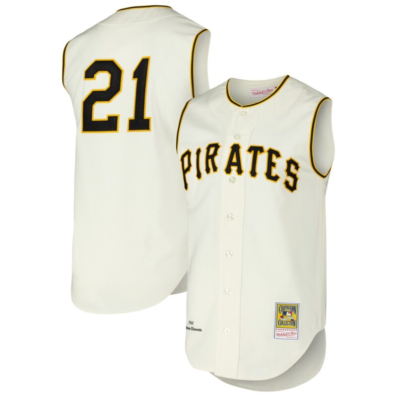 Roberto Clemente Pittsburgh Pirates Mitchell & Ness Cooperstown Collection 1960 Authentic Jersey - Cream