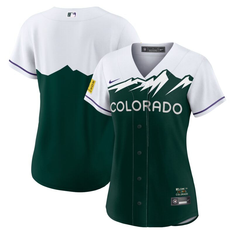 Colorado Rockies Nike Women's City Connect Replica Team Jersey - White/Forest Green