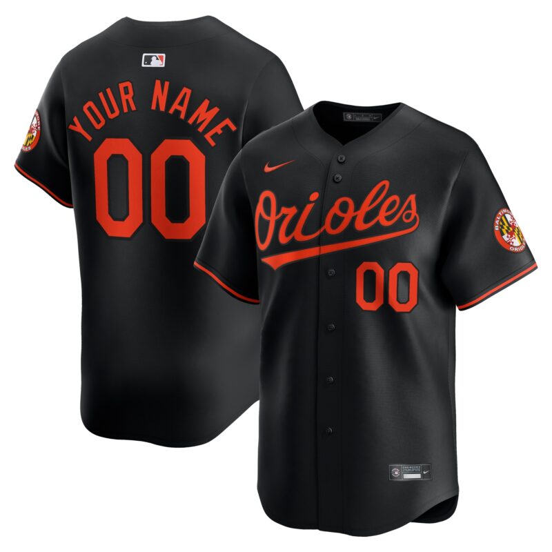 Baltimore Orioles Nike Alternate Limited Custom Jersey?? Black