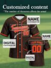 Brown & Orange Pure Color Baseball Jersey - Cleveland Browns Inspired Design