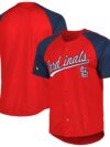 St. Louis Cardinals Stitches Button-Down Raglan Fashion Jersey - Red