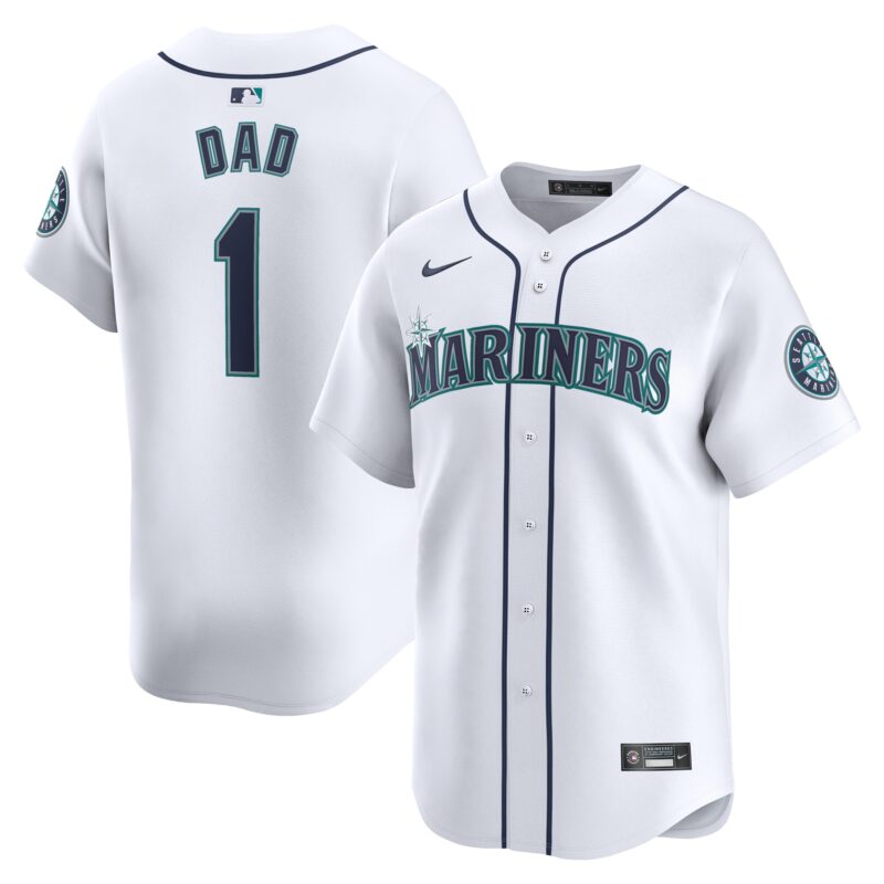 Seattle Mariners Nike #1 Dad Home Limited Jersey - White