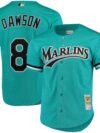 Andre Dawson Florida Marlins Mitchell & Ness Cooperstown Collection Mesh Batting Practice Button-Up Jersey - Teal