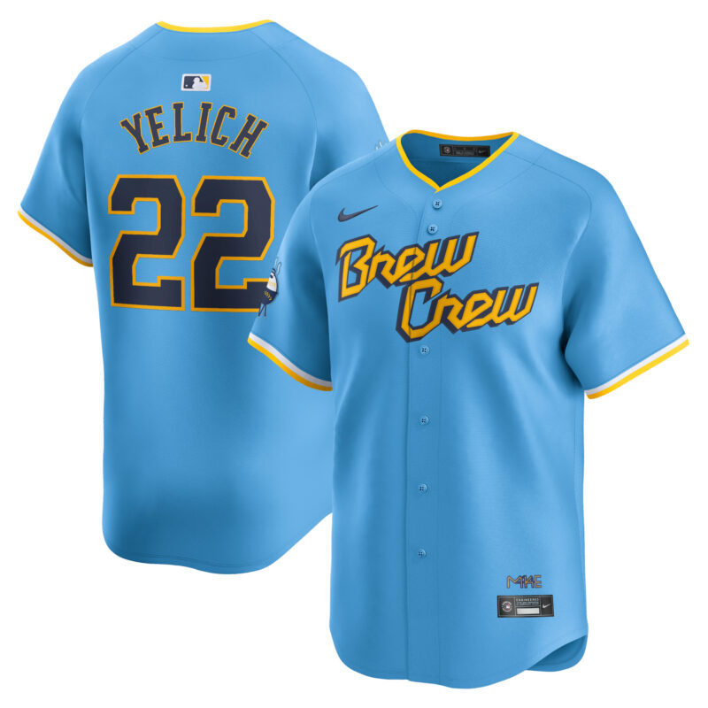 Christian Yelich Milwaukee Brewers Nike City Connect Limited Player Jersey - Powder Blue