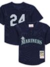 Ken Griffey Jr. Seattle Mariners Mitchell & Ness Toddler Cooperstown Collection?Mesh Batting Practice Jersey - Navy