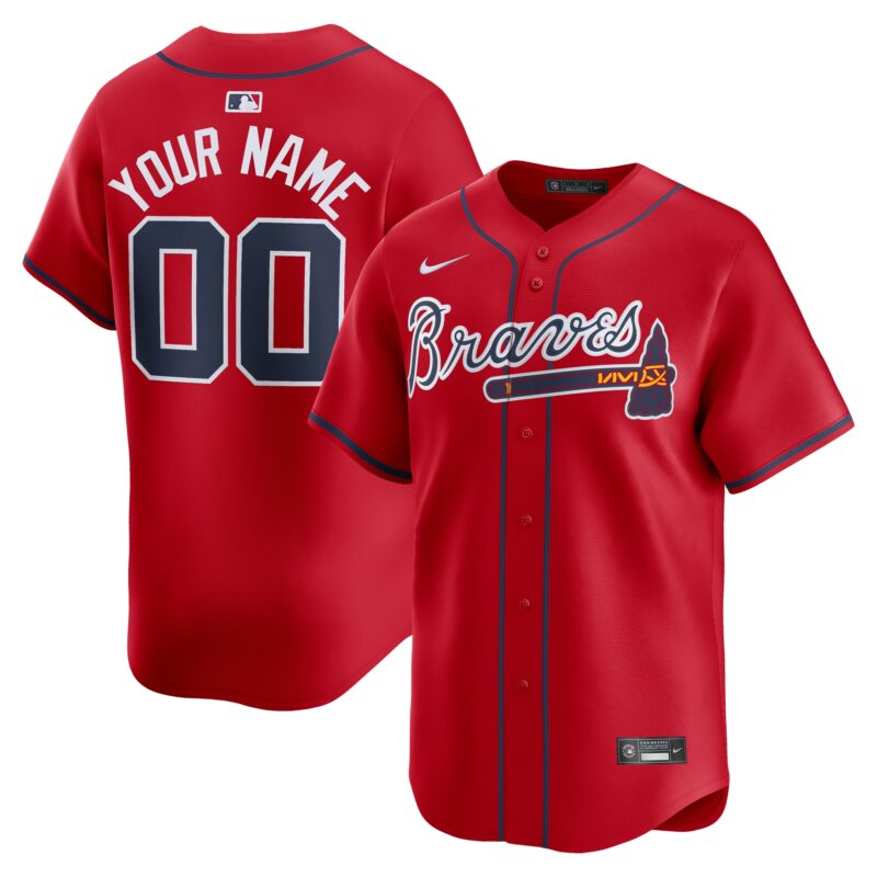 Atlanta Braves Nike Alternate Limited Custom Jersey?? Red