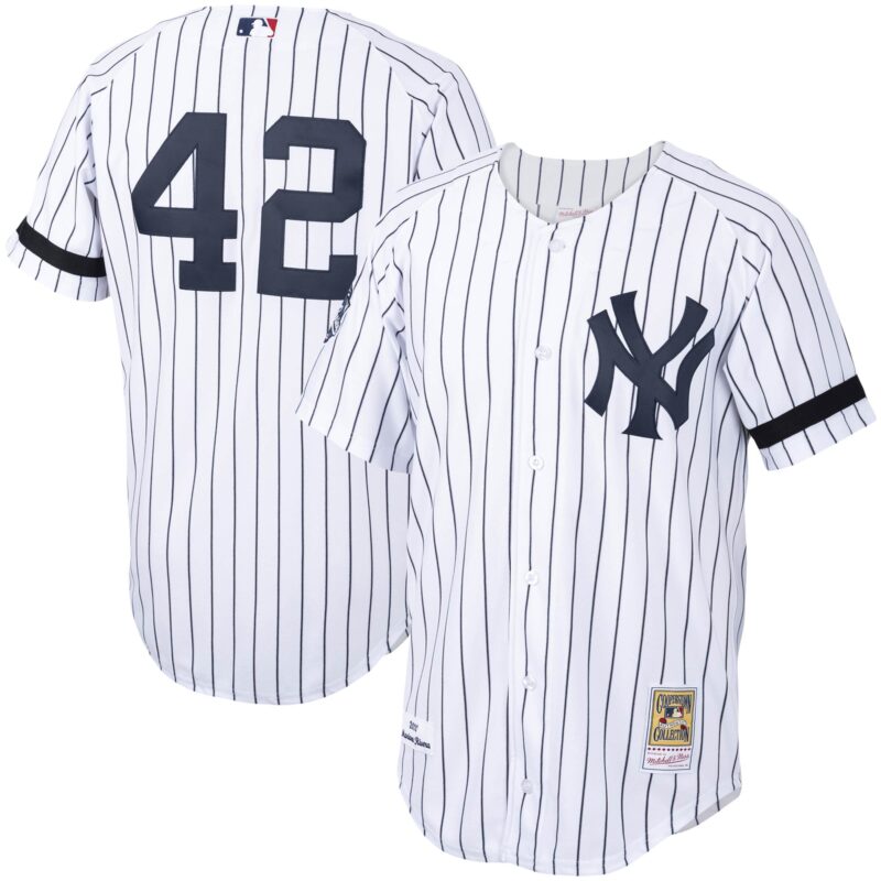 Mariano Rivera New York Yankees Mitchell & Ness Home 2000 Cooperstown Collection Authentic Jersey - White/Navy