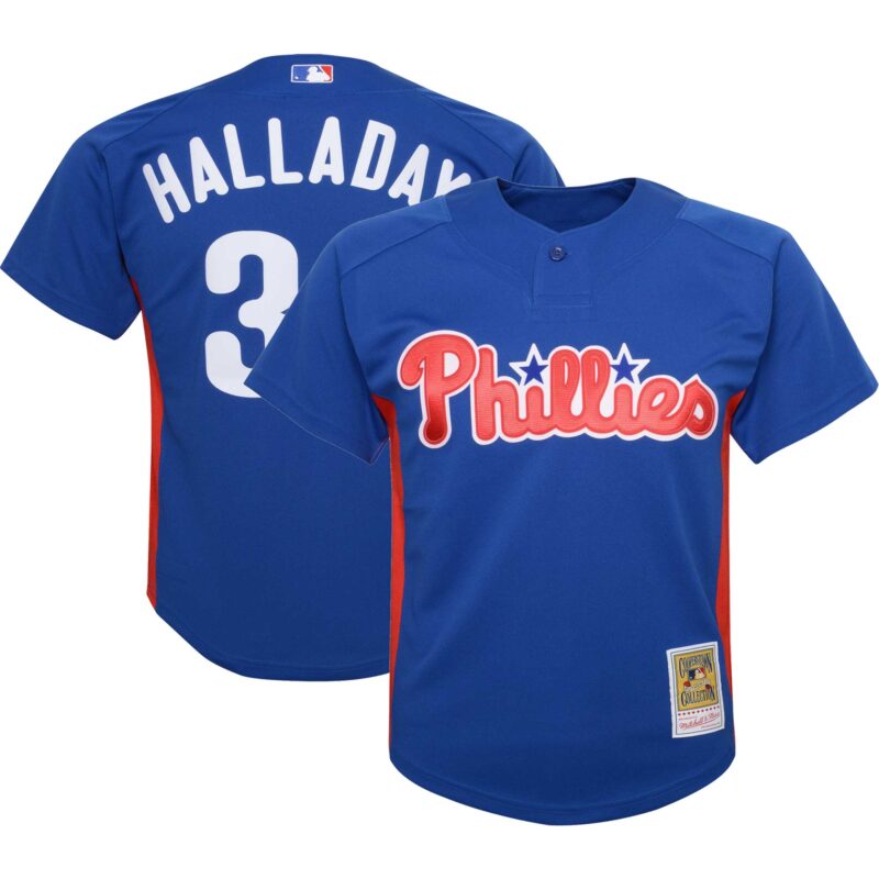 Roy Halladay Philadelphia Phillies Mitchell & Ness Youth Cooperstown Collection?Mesh Batting Practice Jersey - Royal