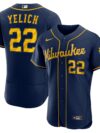 Christian Yelich Milwaukee Brewers Nike 50th Season Alternate Authentic Player Jersey - Navy