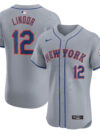 Francisco Lindor New York Mets Nike Road Elite Player Jersey - Gray
