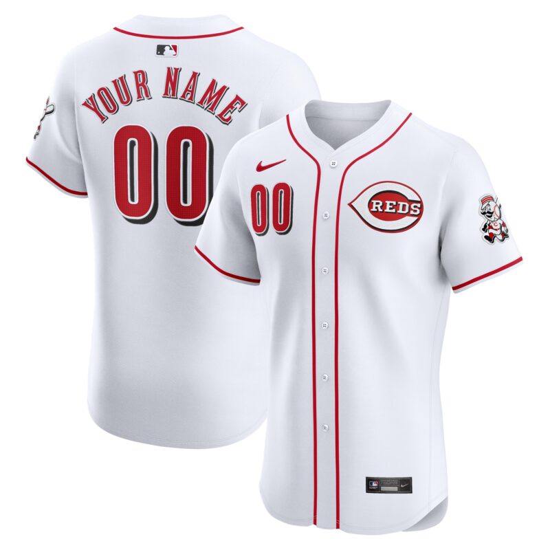 Cincinnati Reds Nike Home Elite Custom Jersey - White