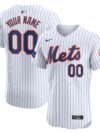 New York Mets Nike Home Elite Custom Patch Jersey - White