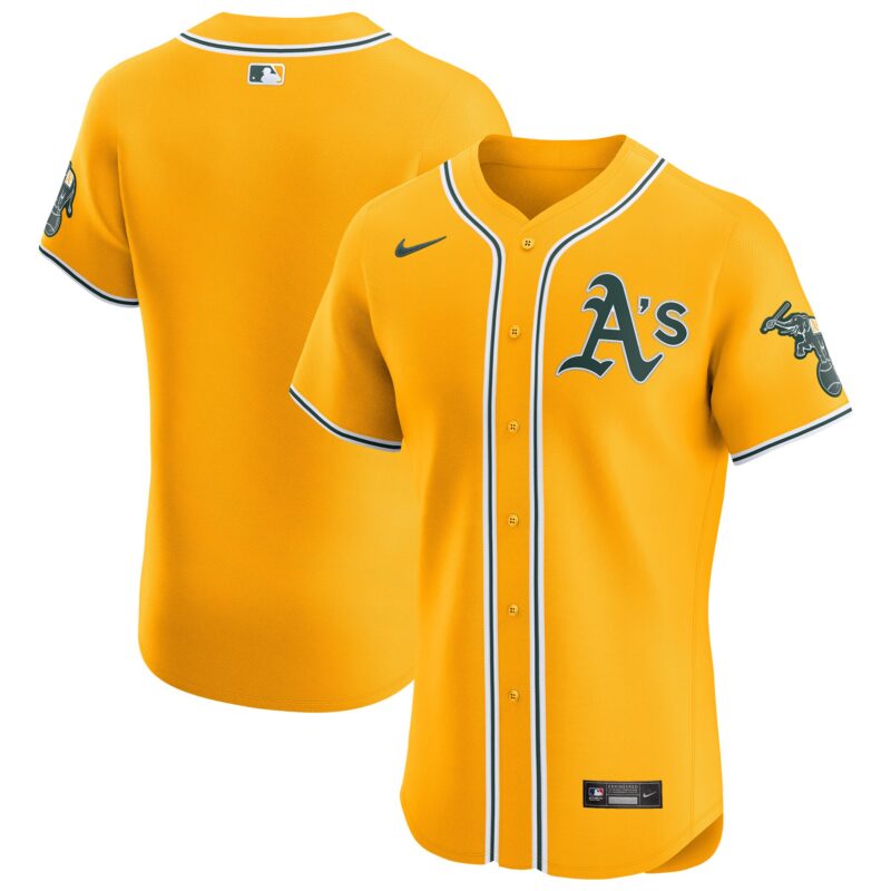 Oakland Athletics Nike Alternate Vapor Premier Elite Patch Jersey - Gold