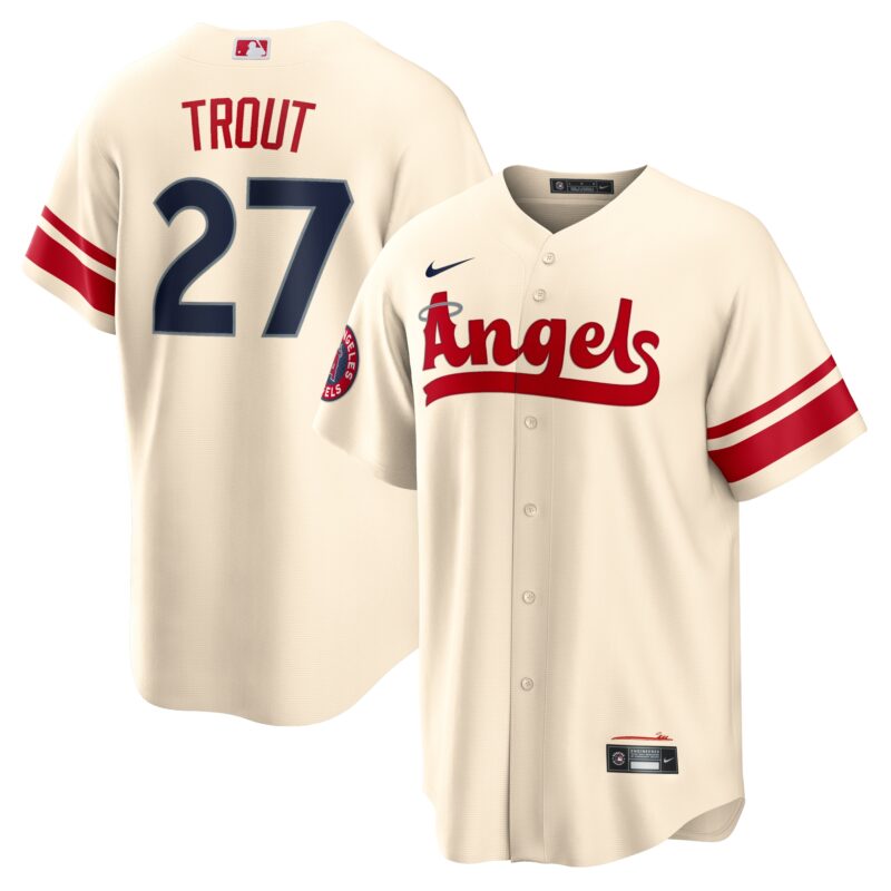 Mike Trout Los Angeles Angels Nike City Connect Replica Player Jersey - Cream