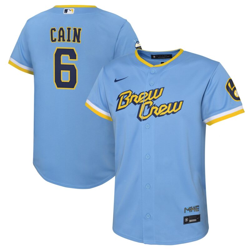 Lorenzo Cain Milwaukee Brewers Nike Youth City Connect Replica Player Jersey - Powder Blue