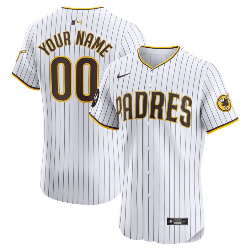 San Diego Padres Nike Home Elite Custom Patch Jersey - White