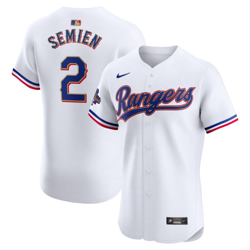 Marcus Semien Texas Rangers Nike 2024 Gold Collection Elite Player Jersey?? White