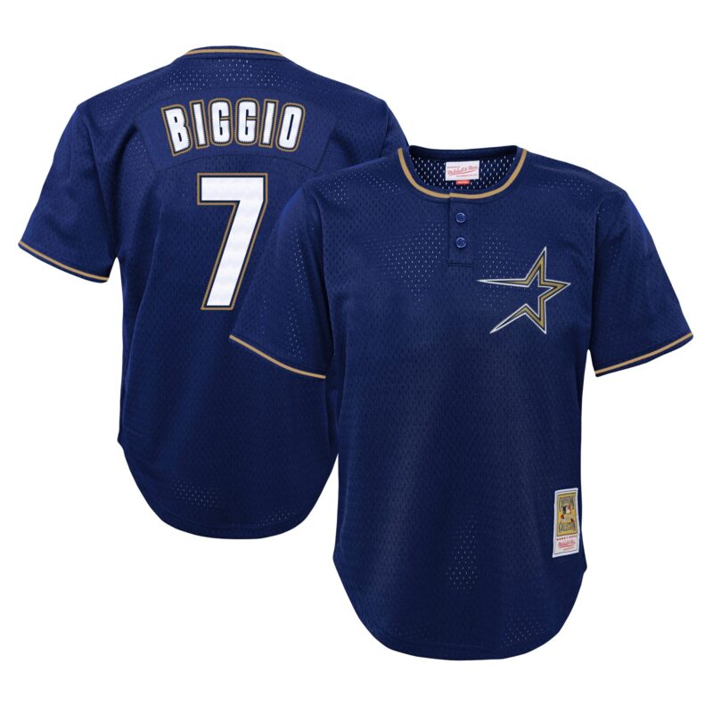 Craig Biggio Houston Astros Mitchell & Ness Youth Cooperstown Collection?Mesh Batting Practice Jersey - Navy