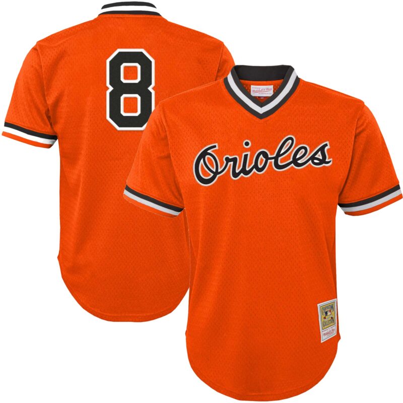 Cal Ripken Jr. Baltimore Orioles Mitchell & Ness Youth Cooperstown Collection?Mesh Batting Practice Jersey - Orange