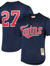 David Ortiz Minnesota Twins Mitchell & Ness 2002 Cooperstown Collection Mesh Batting Practice Jersey - Navy