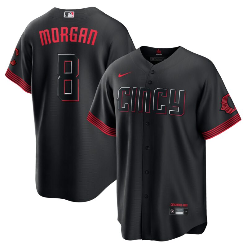 Joe Morgan Cincinnati Reds Nike City Connect Replica Player Jersey - Black