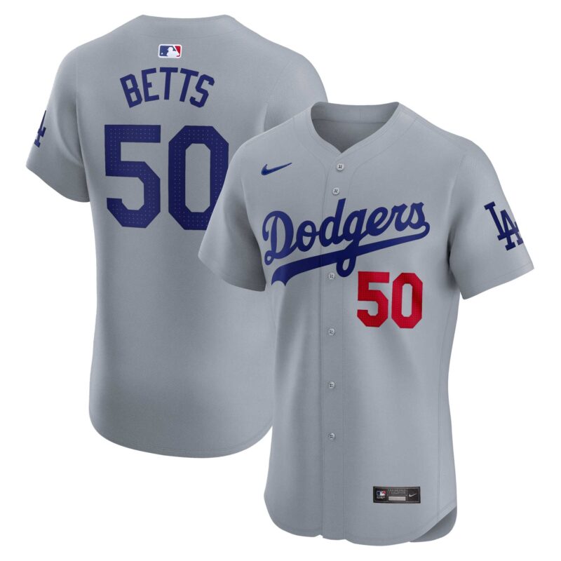 Mookie Betts Los Angeles Dodgers Nike Alternate Elite Player Jersey - Gray
