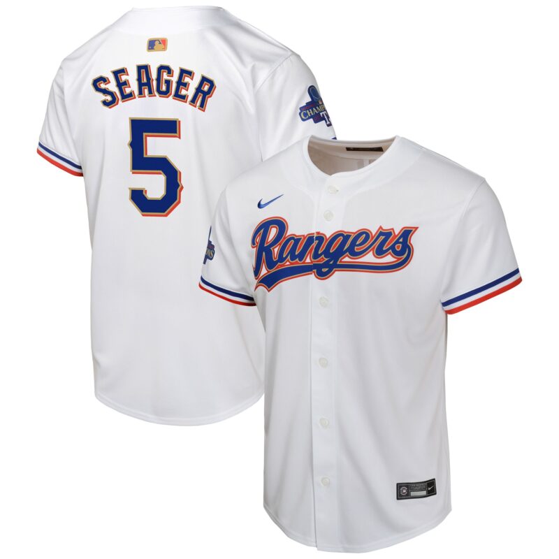 Corey Seager Texas Rangers Nike Youth 2024 Gold Collection Limited Player Jersey?? White