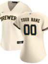 Milwaukee Brewers Nike Women's Home Replica Custom Jersey - Cream