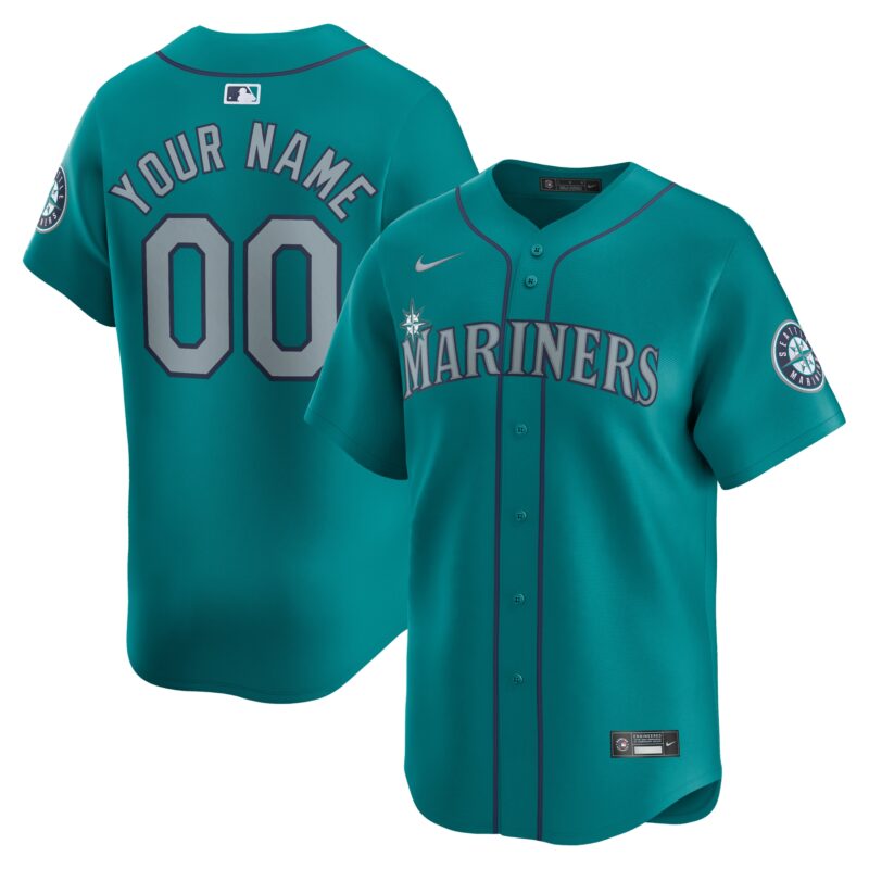 Seattle Mariners Nike Alternate Limited Custom Jersey?? Aqua