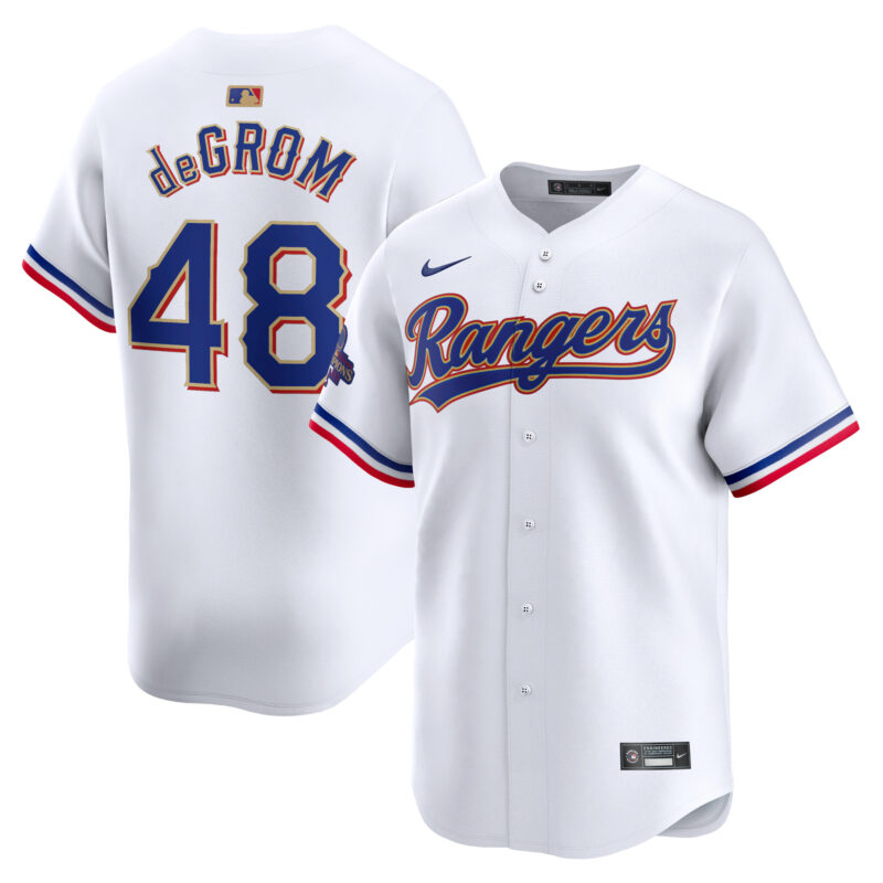 Jacob deGrom Texas Rangers Nike 2024 Gold Collection Limited Player Jersey?? White