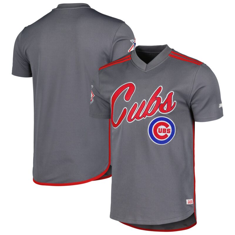 Chicago Cubs Stitches Team V-Neck Jersey - Charcoal