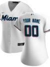 Miami Marlins Nike Women's Home Replica Custom Jersey - White