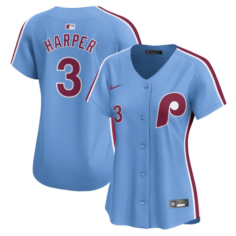 Bryce Harper Philadelphia Phillies Nike Women's Alternate Limited Player Jersey?? Light Blue