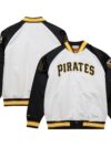 Roberto Clemente Pittsburgh Pirates Mitchell & Ness Cooperstown Collection Legends Lightweight Satin Raglan Full-Snap Jacket - White/Black