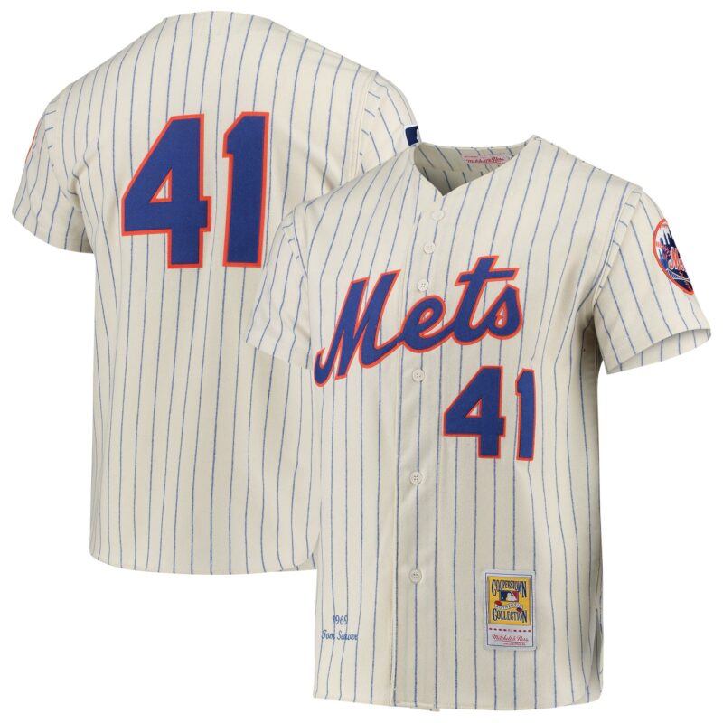 Tom Seaver New York Mets Mitchell & Ness 1969 Cooperstown Collection Authentic Jersey - Cream