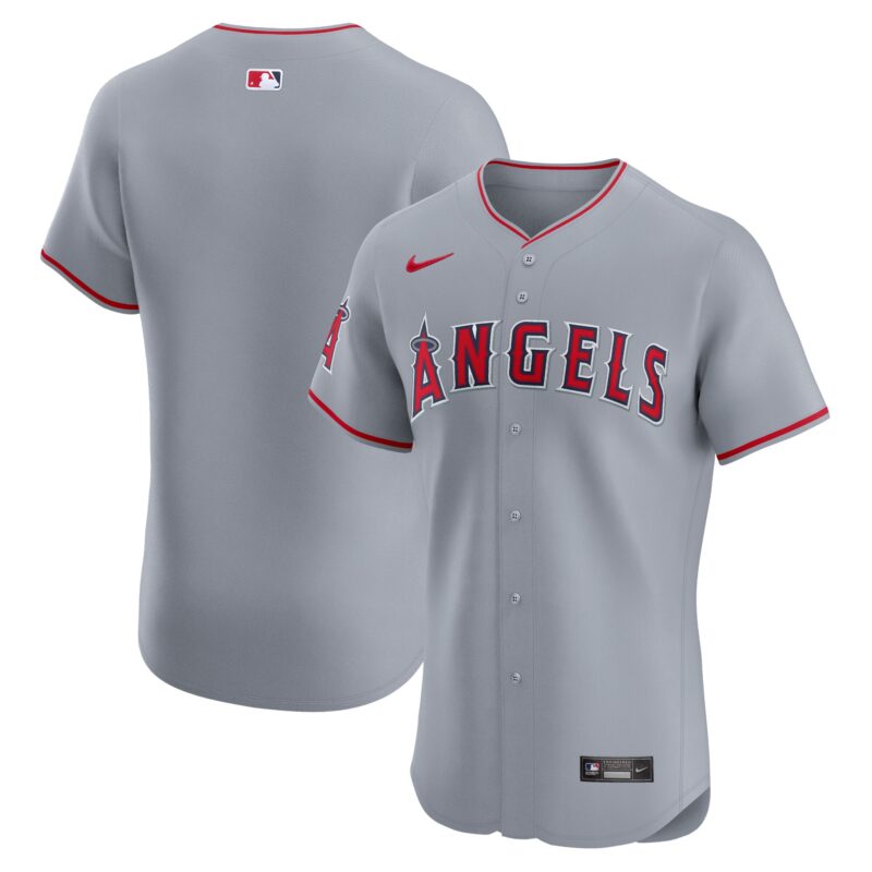 Los Angeles Angels Nike Road Vapor Premier Elite Patch Jersey - Gray
