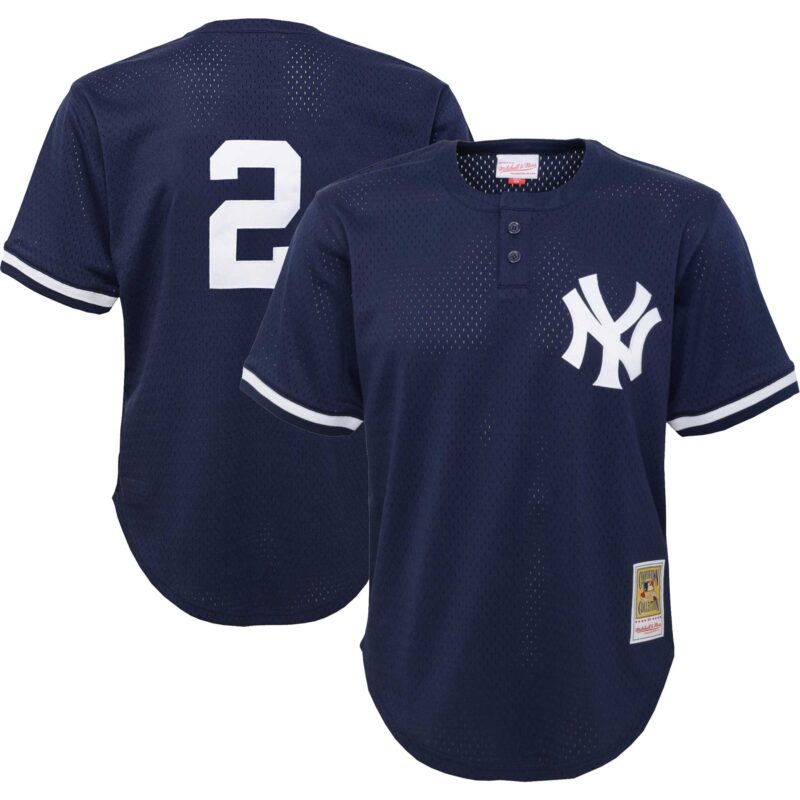 Derek Jeter New York Yankees Mitchell & Ness Youth Cooperstown Collection?Mesh Batting Practice Jersey - Navy